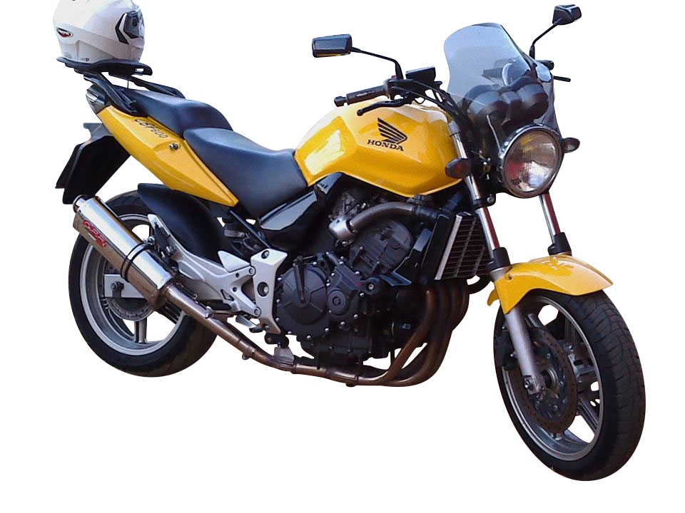 Exhaust compatible with Honda CBF600S 2007-2012, Trioval, Slip-on exhaust including removable db killer and link pipe, not EPA-compliant 