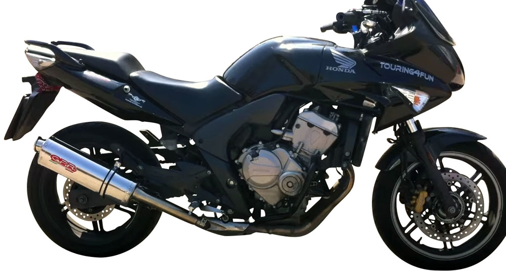 Exhaust compatible with Honda CBF600S 2007-2012, Trioval, Slip-on exhaust including removable db killer and link pipe, not EPA-compliant 