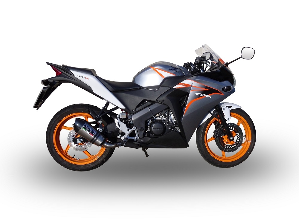 Exhaust compatible with Honda CBR125R 2011-2016, Gpe Ann. titanium, Slip-on exhaust including removable db killer and link pipe 