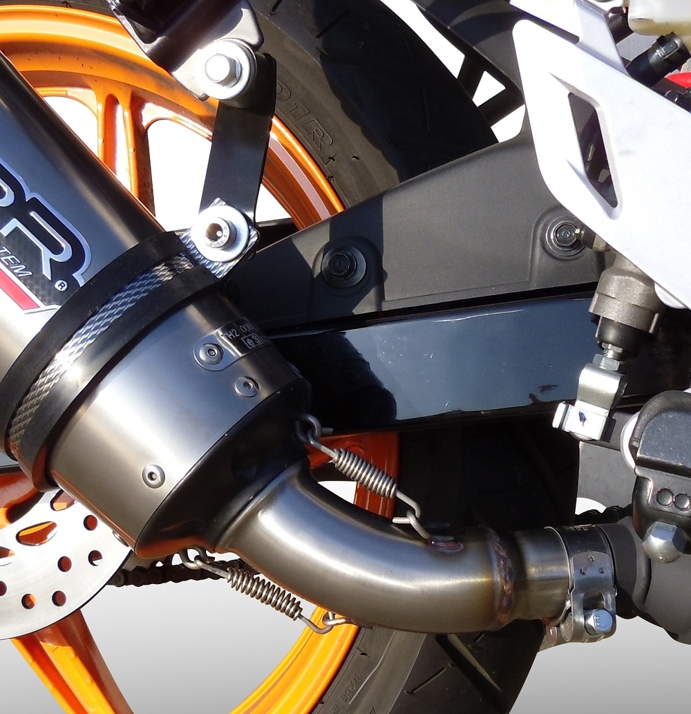 Exhaust compatible with Honda CBR125R 2011-2016, Gpe Ann. titanium, Slip-on exhaust including removable db killer and link pipe 