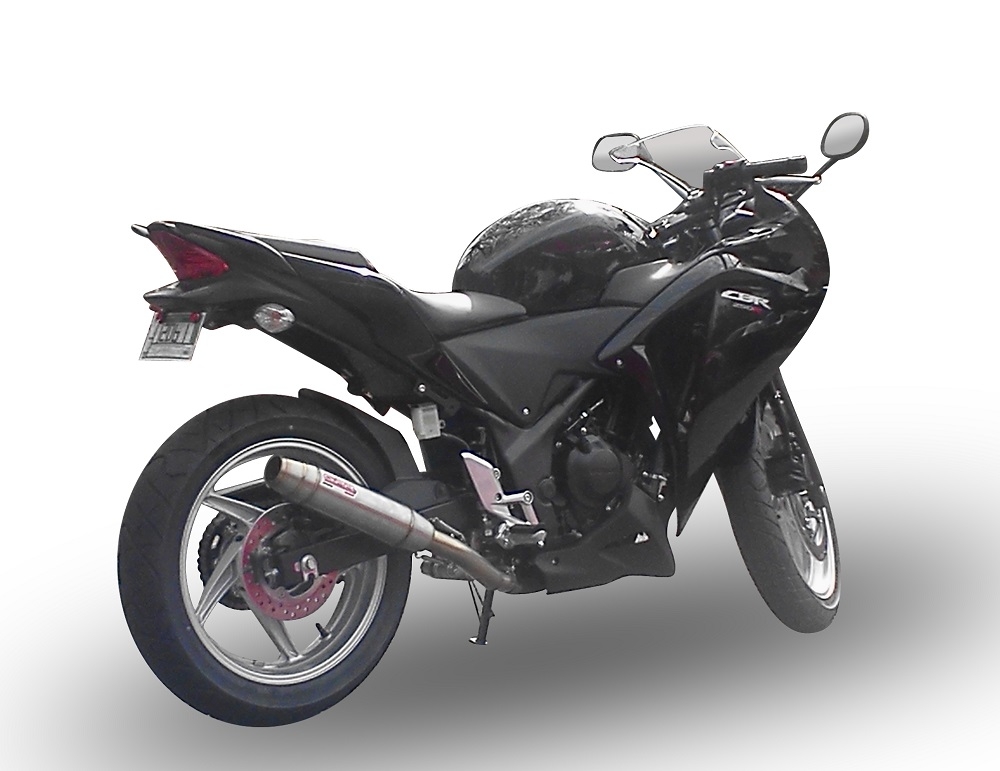 GPR exhaust compatible with  Honda CBR250R 2010-2014, Deeptone Inox, Slip-on exhaust including removable db killer and link pipe, not EPA-compliant 