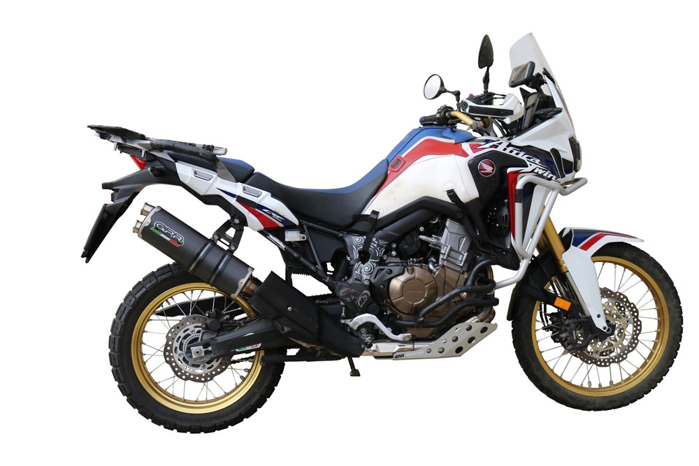 Exhaust compatible with Honda CRF1000L Africa Twin 2018-2020, Dual Poppy, Slip-on exhaust including removable db killer and link pipe 