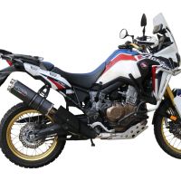 Exhaust compatible with Honda CRF1000L Africa Twin 2018-2020, Dual Poppy, Slip-on exhaust including removable db killer and link pipe 