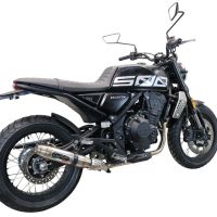 Exhaust compatible with Brixton Crossfire 500 X 2020-2021, Deeptone Inox, Slip-on exhaust including removable db killer and link pipe, EPA-compliant 