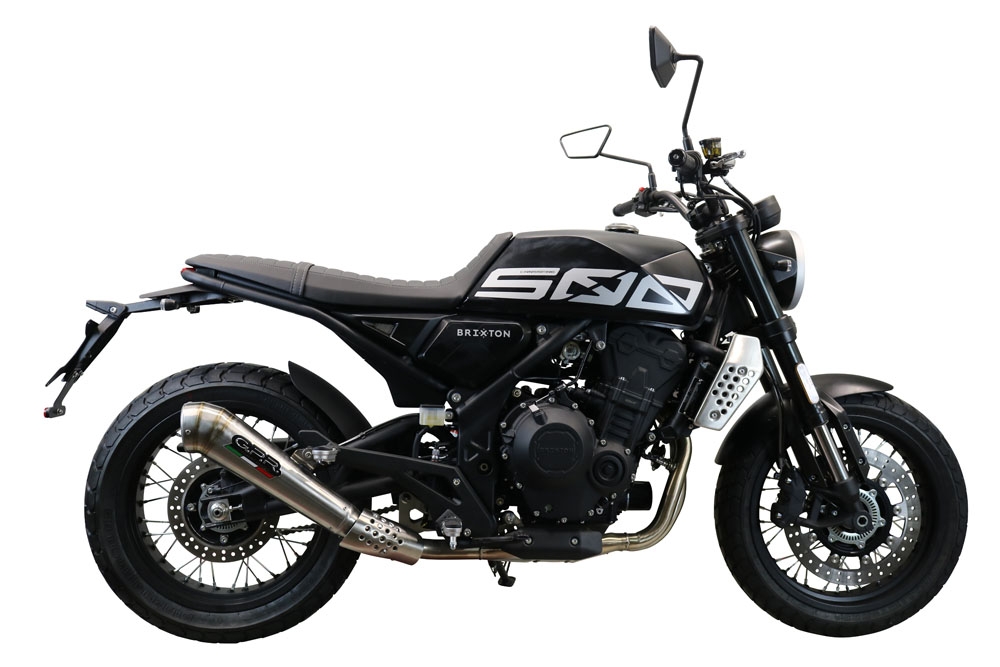 Exhaust compatible with Brixton Crossfire 500 X 2020-2021, Powercone Evo, Slip-on exhaust including removable db killer and link pipe, EPA-compliant 