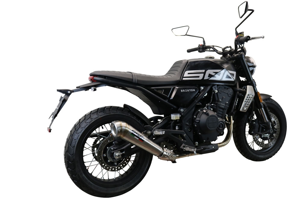 Exhaust compatible with Brixton Crossfire 500 X 2020-2021, Powercone Evo, Slip-on exhaust including removable db killer and link pipe, EPA-compliant 