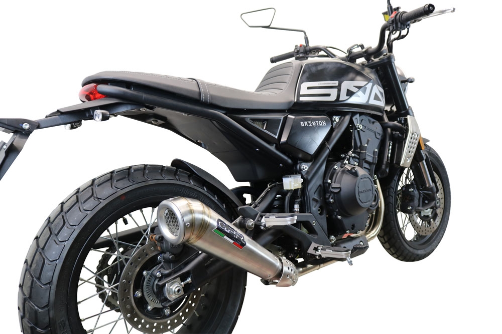 Exhaust compatible with Brixton Crossfire 500 X 2020-2021, Powercone Evo, Slip-on exhaust including removable db killer and link pipe, EPA-compliant 