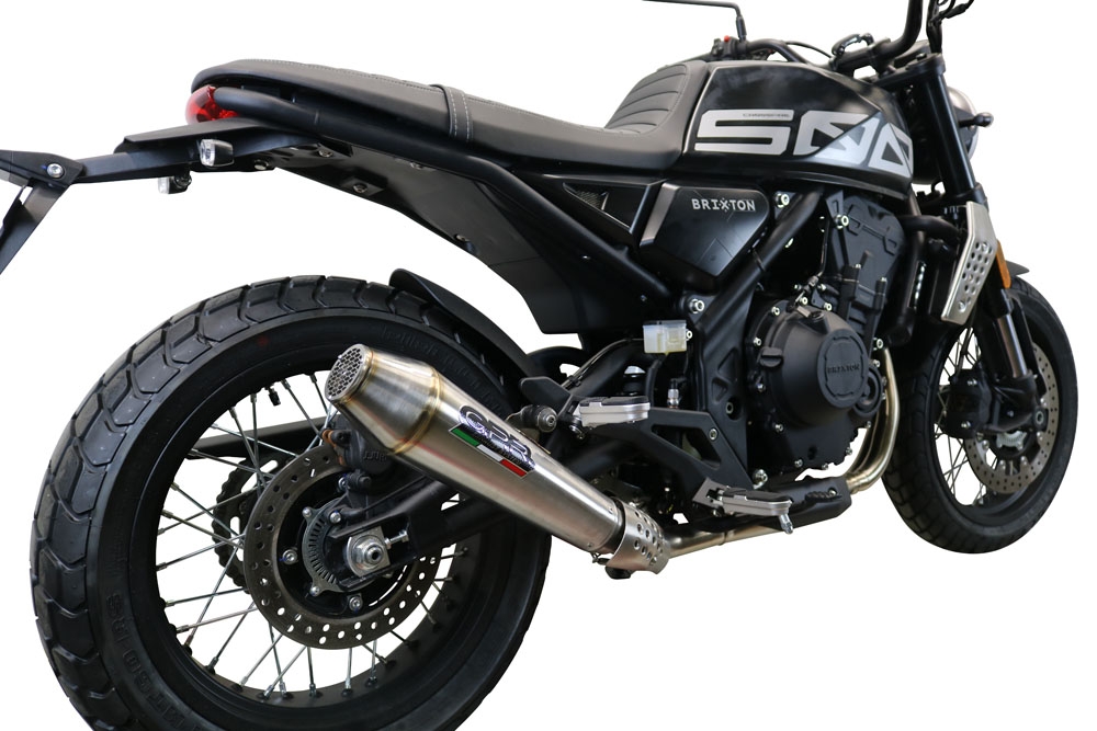 Exhaust compatible with Brixton Crossfire 500 X 2022-2023, Ultracone, Slip-on exhaust including removable db killer and link pipe 
