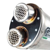 Exhaust compatible with Benelli Trk 702 2023-2024, Dual Inox, Slip-on exhaust including removable db killer and link pipe, EPA-compliant 