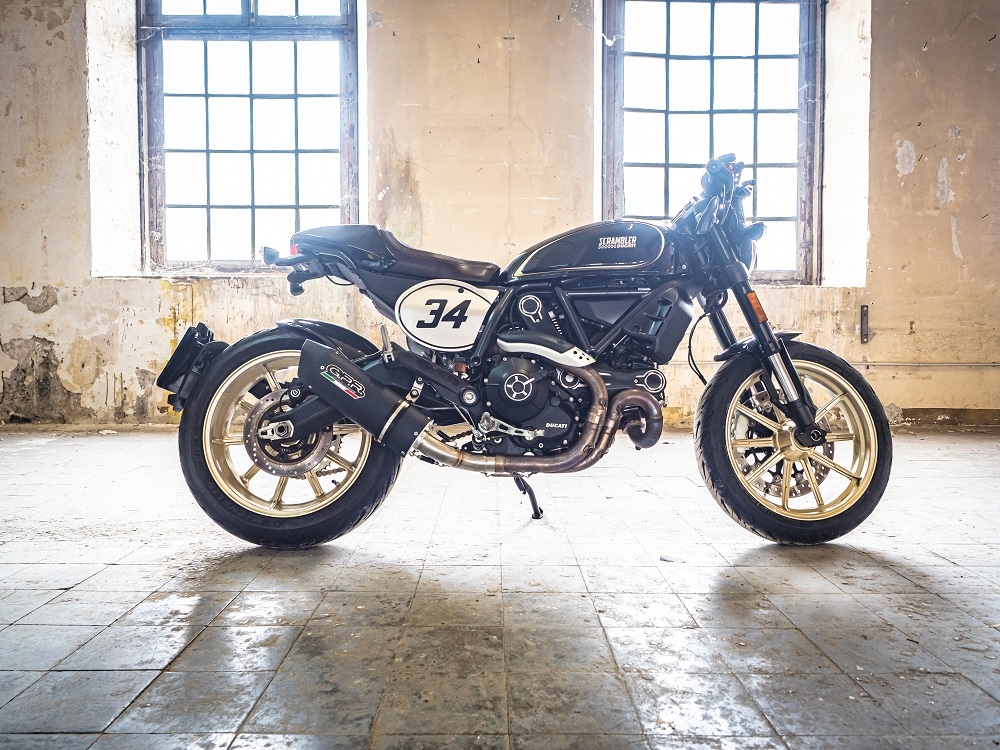 GPR exhaust compatible with Ducati Scrambler 803 2017-2020, Furore Evo4 Poppy, Slip-on exhaust including removable db killer, link pipe and catalyst,  EPA-compliant 