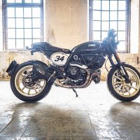 GPR exhaust compatible with Ducati Scrambler 803 2017-2020, Furore Evo4 Poppy, Slip-on exhaust including removable db killer, link pipe and catalyst,  EPA-compliant 