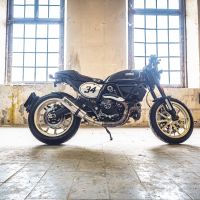 Exhaust compatible with Ducati Scrambler 803 2015-2016, M3 Inox , Slip-on exhaust including removable db killer and link pipe, not EPA-compliant 