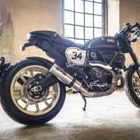 Exhaust compatible with Ducati Scrambler 803 2015-2016, M3 Inox , Slip-on exhaust including removable db killer and link pipe, not EPA-compliant 