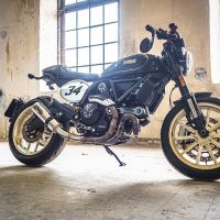 Exhaust compatible with Ducati Scrambler 803 2015-2016, M3 Inox , Slip-on exhaust including removable db killer and link pipe, not EPA-compliant 
