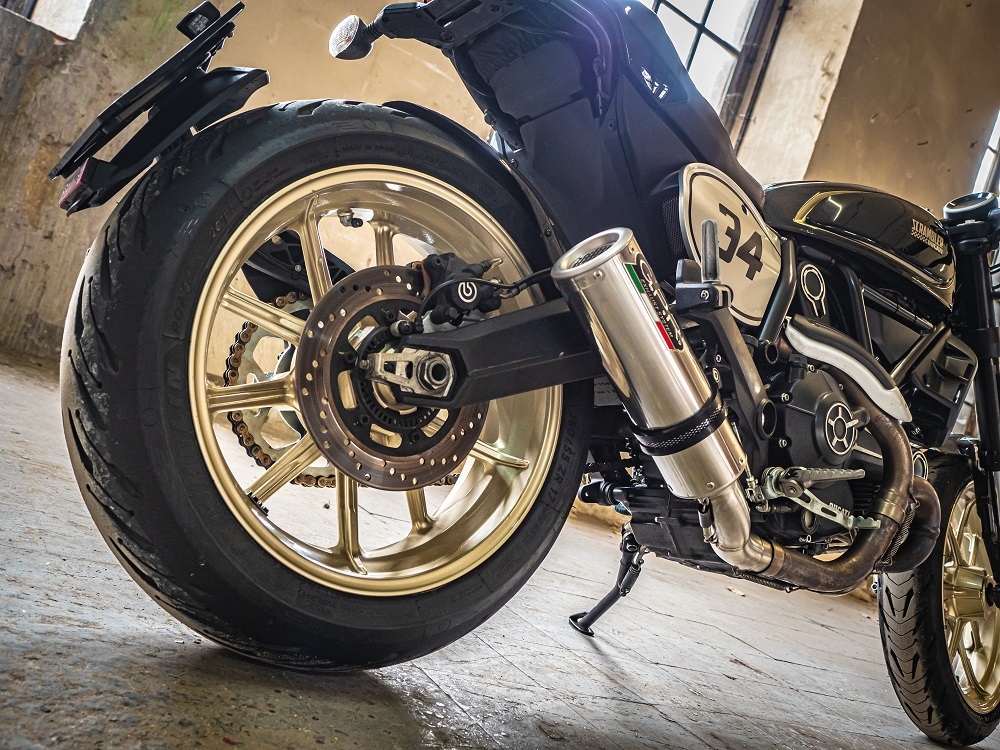 Exhaust compatible with Ducati Scrambler 803 2015-2016, M3 Inox , Slip-on exhaust including removable db killer and link pipe, not EPA-compliant 
