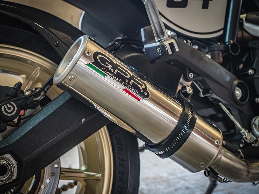 Exhaust compatible with Ducati Scrambler 803 2015-2016, M3 Inox , Slip-on exhaust including removable db killer and link pipe, not EPA-compliant 