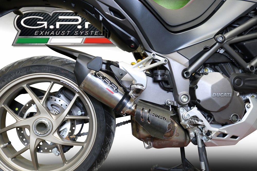 Exhaust compatible with Ducati Multistrada 1260 2018-2020, GP Evo4 Titanium, Slip-on exhaust including removable db killer and link pipe 