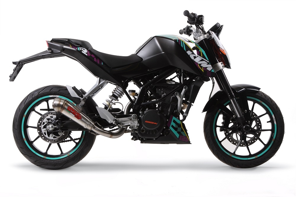 Exhaust compatible with Ktm 125 Duke 2011-2016, Powercone Evo, Slip-on exhaust including link pipe and removable db killer 