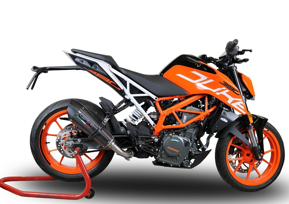 Exhaust compatible with Ktm RC 390 2017-2020, GP Evo4 Poppy, Slip-on exhaust including removable db killer and link pipe 