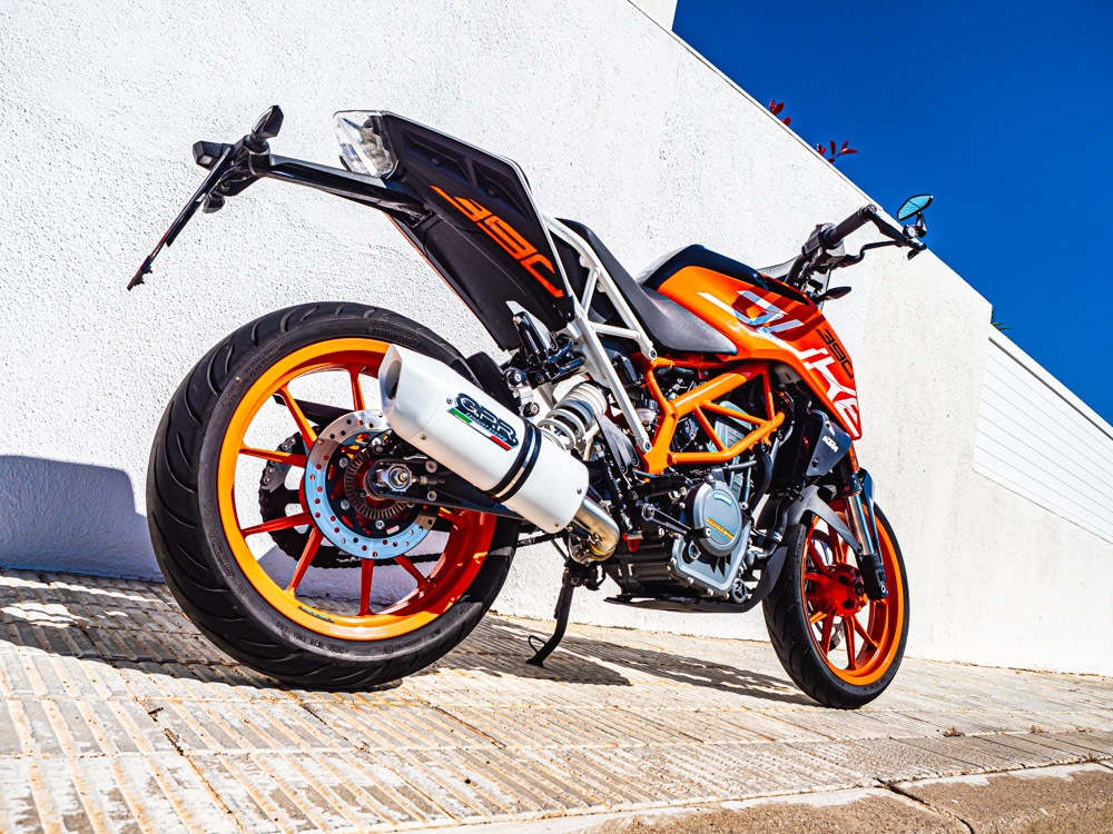 Exhaust compatible with Ktm RC 390 2017-2020, Albus Evo4, Slip-on exhaust including removable db killer and link pipe 