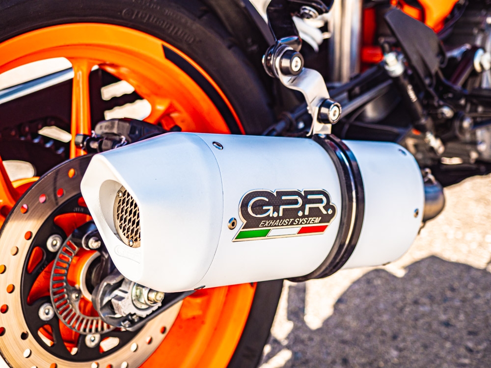 Exhaust compatible with Ktm RC 390 2017-2020, Albus Evo4, Slip-on exhaust including removable db killer and link pipe 