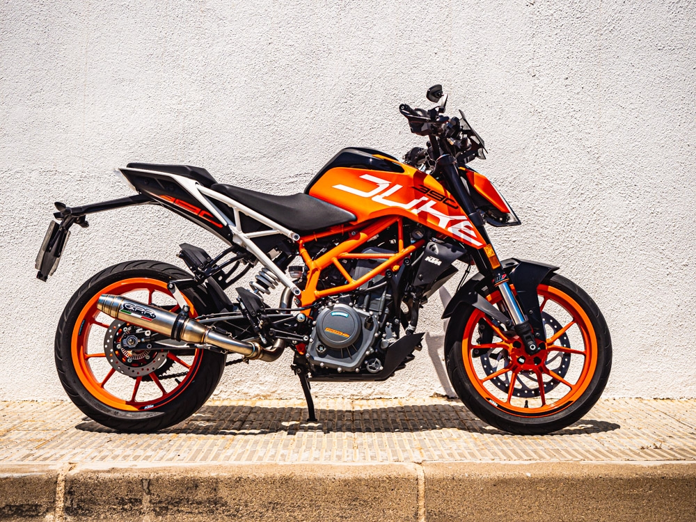 Exhaust compatible with Ktm RC 390 2017-2020, Deeptone Inox, Slip-on exhaust including removable db killer and link pipe 