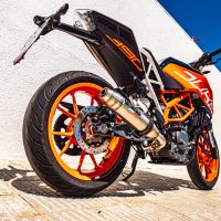 Exhaust compatible with Ktm RC 390 2017-2020, Deeptone Inox, Slip-on exhaust including removable db killer and link pipe 