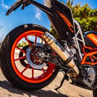 Exhaust compatible with Ktm RC 390 2017-2020, Deeptone Inox, Slip-on exhaust including link pipe 