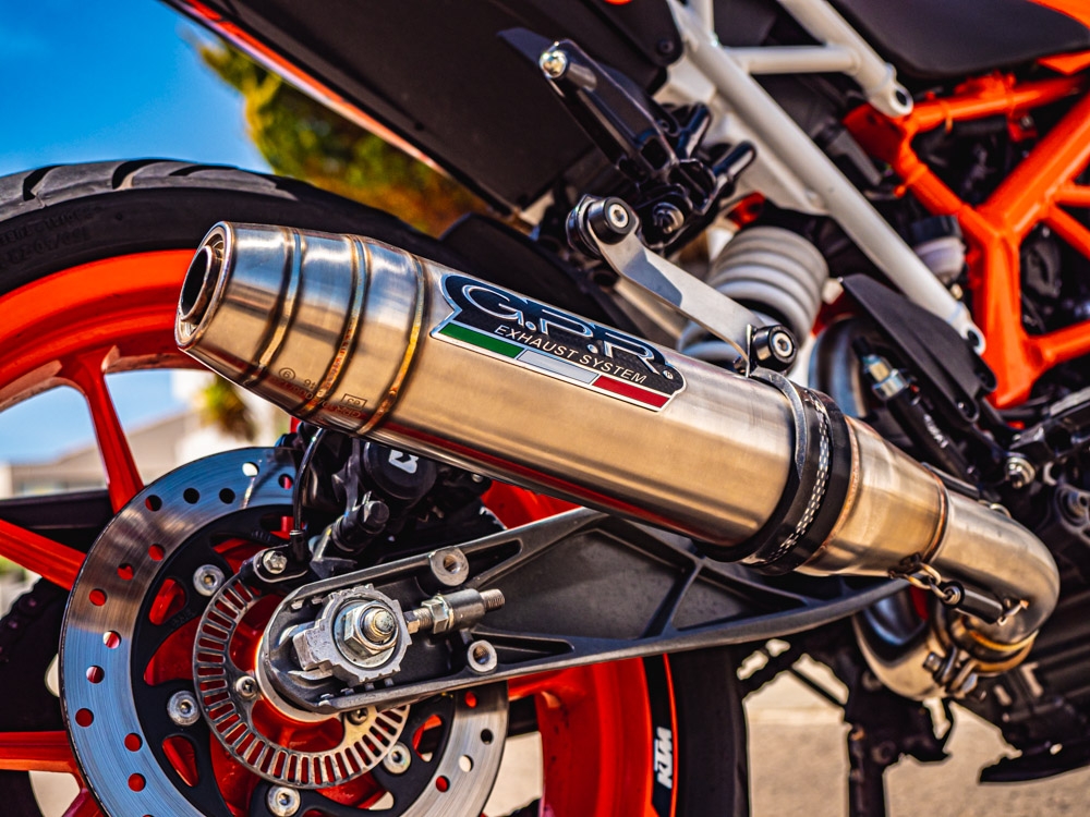 Exhaust compatible with Ktm RC 390 2017-2020, Deeptone Inox, Slip-on exhaust including link pipe 