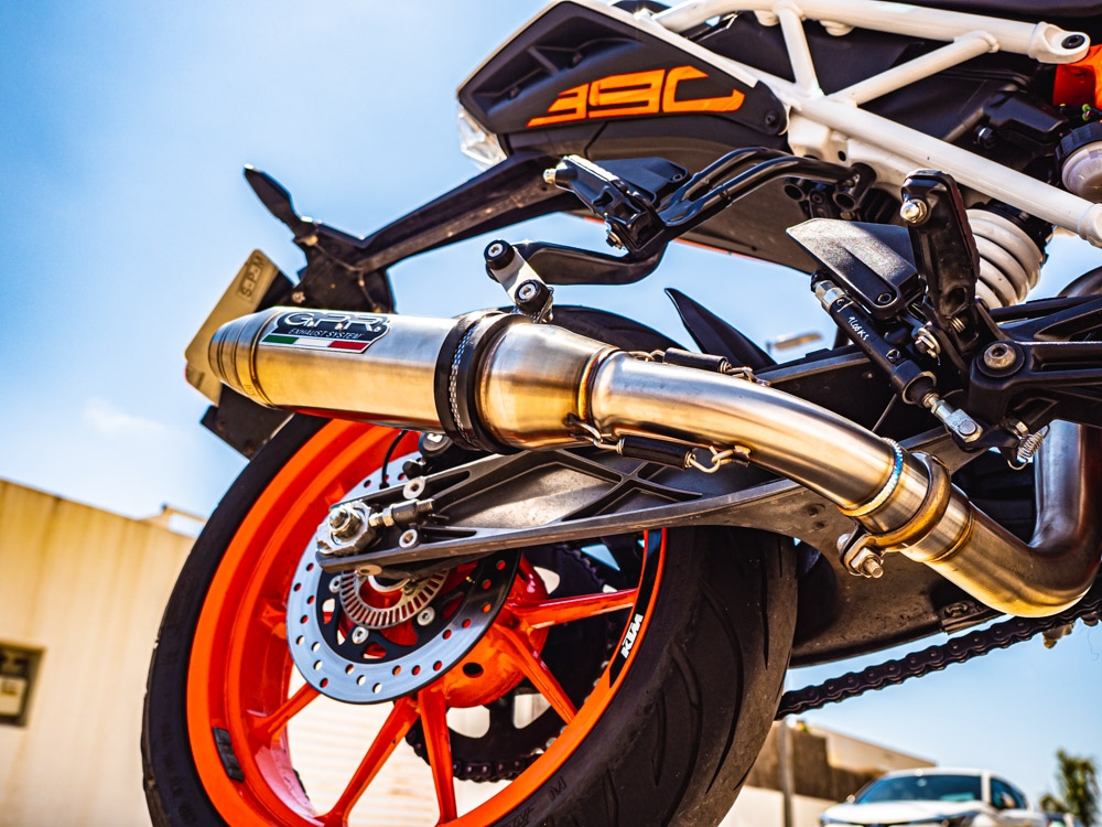 Exhaust compatible with Ktm RC 390 2017-2020, Deeptone Inox, Slip-on exhaust including link pipe 