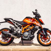 Exhaust compatible with Ktm 200 Duke 2012-2020, Furore Nero, Slip-on exhaust including link pipe 