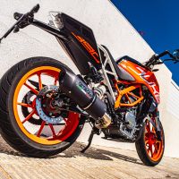 Exhaust compatible with Ktm 200 Duke 2012-2020, Furore Nero, Slip-on exhaust including link pipe 
