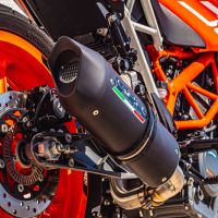 Exhaust compatible with Ktm 250 Duke 2017-2020, Furore Evo4 Nero, Slip-on exhaust including removable db killer and link pipe, not EPA-compliant 