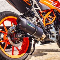 Exhaust compatible with Ktm 250 Duke 2017-2020, Furore Evo4 Nero, Slip-on exhaust including removable db killer and link pipe, not EPA-compliant 