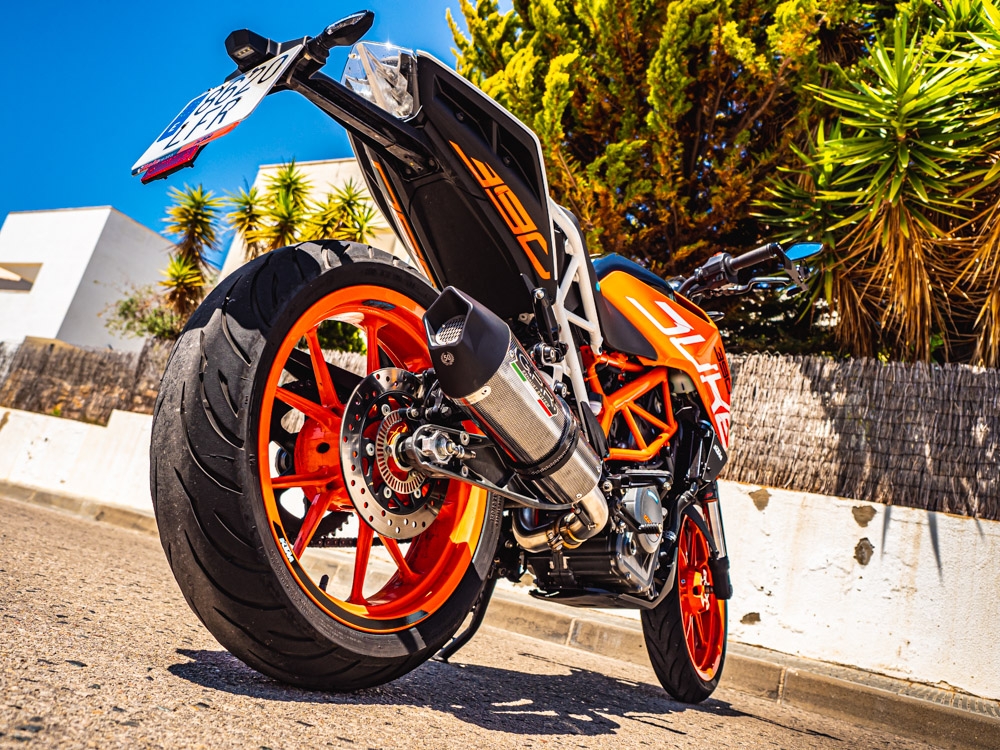 Exhaust compatible with Ktm RC 390 2017-2020, GP Evo4 Poppy, Slip-on exhaust including removable db killer and link pipe 