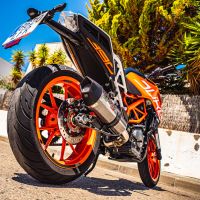 Exhaust compatible with Ktm RC 390 2017-2020, GP Evo4 Poppy, Slip-on exhaust including removable db killer and link pipe 