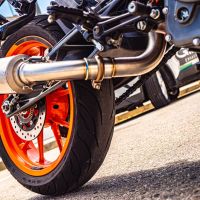 Exhaust compatible with Ktm RC 390 2017-2020, Furore Evo4 Nero, Slip-on exhaust including removable db killer and link pipe 