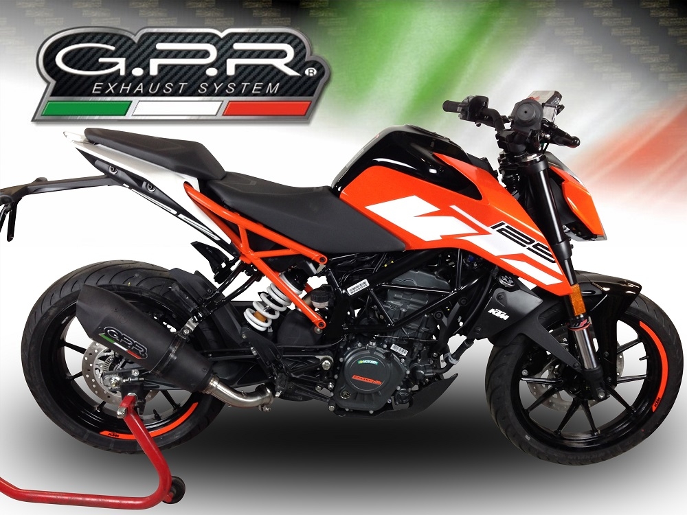 Exhaust compatible with Ktm 390 DUKE 2017-2020, GP Evo4 Black Titanium, Slip-on exhaust including removable db killer and link pipe 