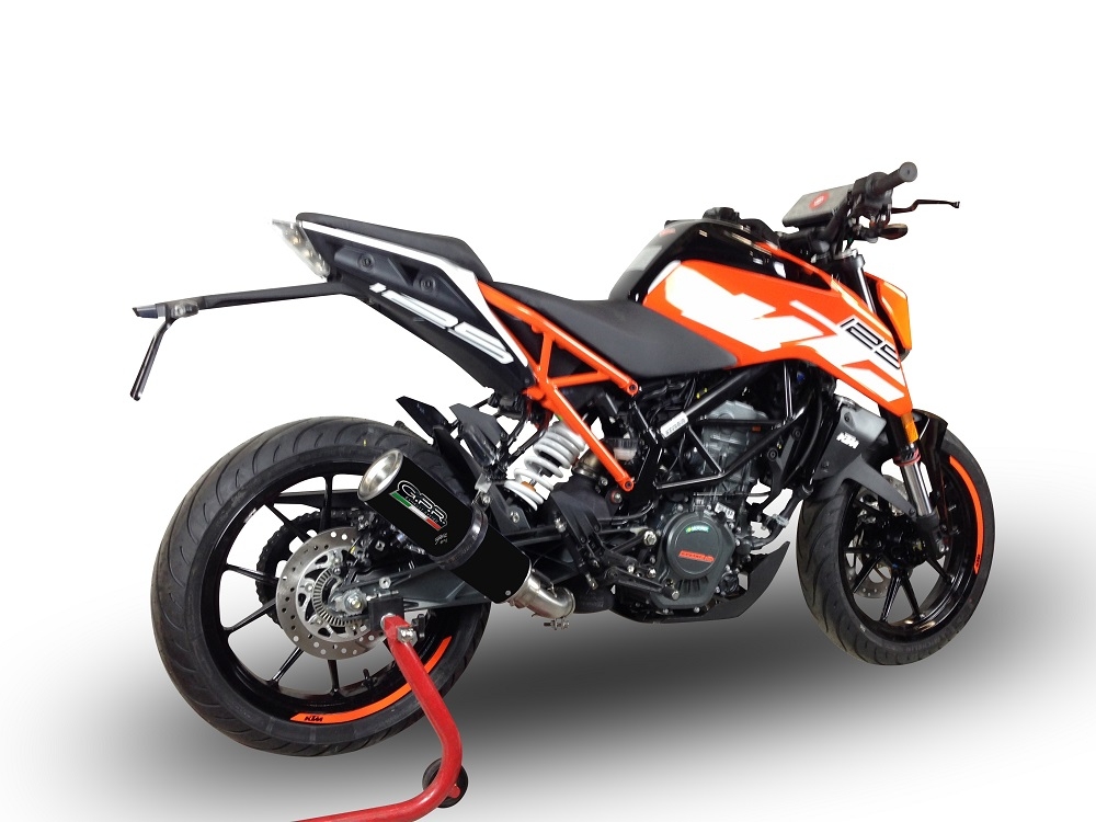 Exhaust compatible with Ktm 390 DUKE 2017-2020, M3 Black Titanium, Slip-on exhaust including removable db killer and link pipe, not EPA-compliant 