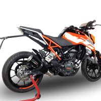 Exhaust compatible with Ktm 390 DUKE 2017-2020, M3 Black Titanium, Slip-on exhaust including removable db killer and link pipe, not EPA-compliant 