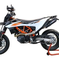 GPR exhaust compatible with  Ktm Smc 690 R  2019-2020, Furore Nero, Slip-on exhaust, including link pipe and removable db killer 