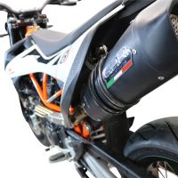 GPR exhaust compatible with  Ktm Smc 690 R  2019-2020, Furore Nero, Slip-on exhaust, including link pipe and removable db killer 