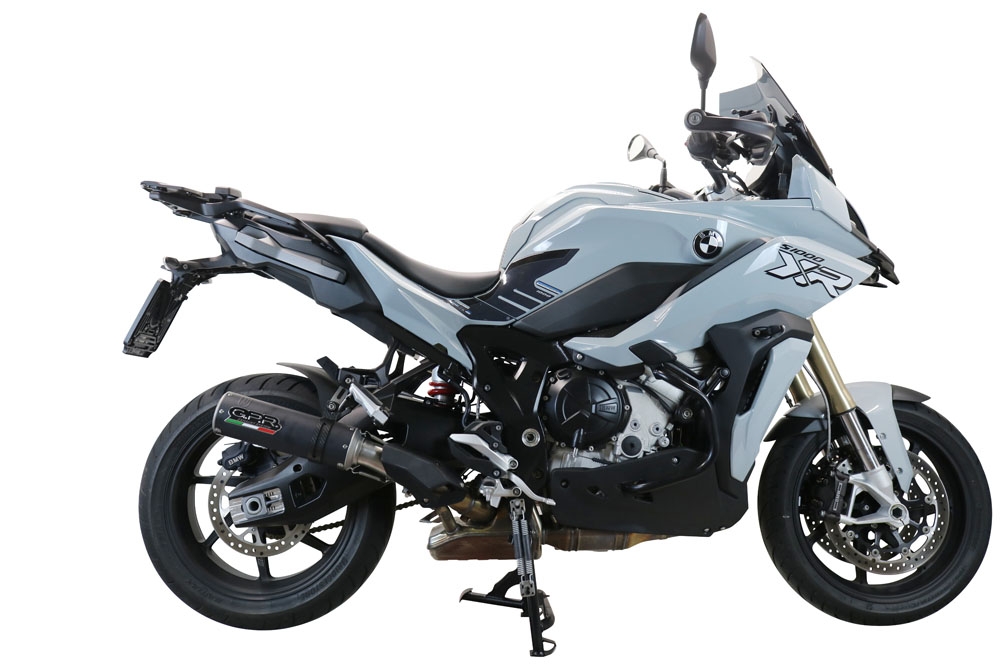Exhaust compatible with Bmw S1000XR 2020-2025, M3 Black Titanium, Slip-on exhaust including removable db killer and link pipe 