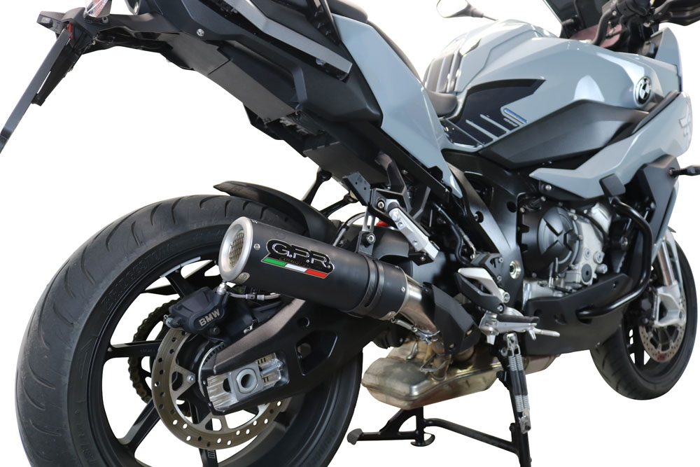 Exhaust compatible with Bmw S1000XR 2020-2025, M3 Black Titanium, Slip-on exhaust including removable db killer and link pipe 