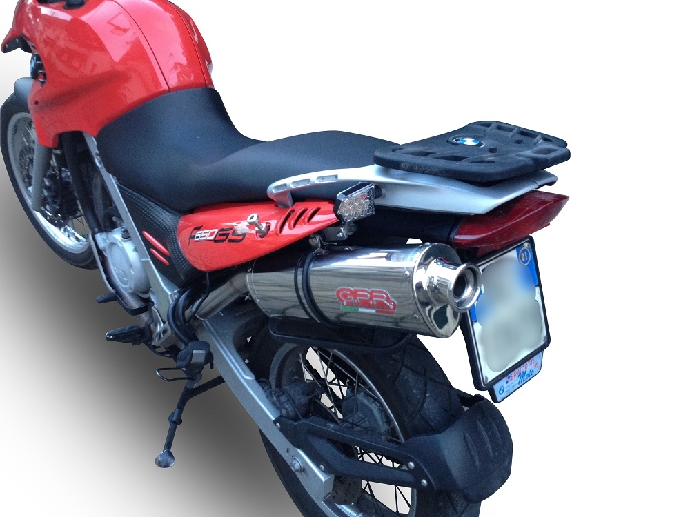 Exhaust compatible with Bmw F650GS Twin 2008-2018, Trioval, Slip-on exhaust including removable db killer and link pipe, not EPA-compliant 