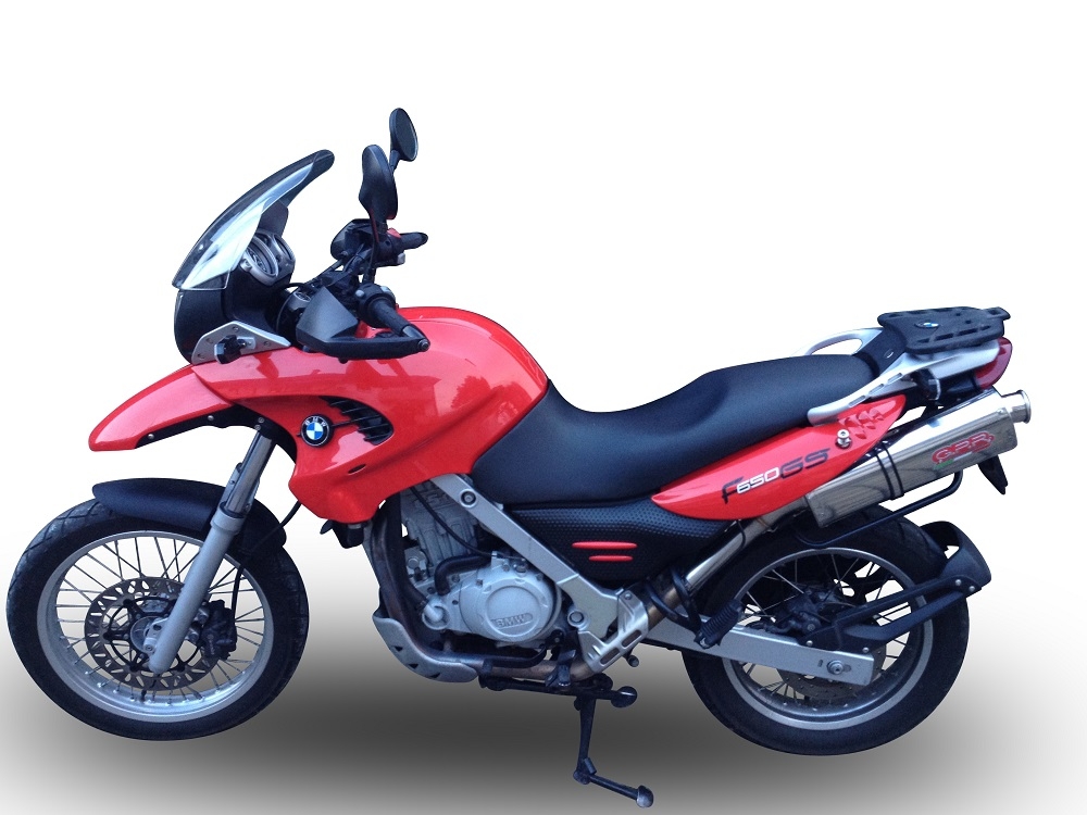 Exhaust compatible with Bmw F650GS Twin 2008-2018, Trioval, Slip-on exhaust including removable db killer and link pipe, not EPA-compliant 