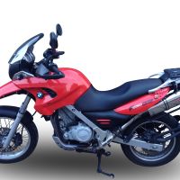Exhaust compatible with Bmw F650GS Twin 2008-2018, Trioval, Slip-on exhaust including removable db killer and link pipe, not EPA-compliant 