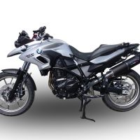 Exhaust compatible with Bmw F700GS 2011-2015, Furore Nero, Slip-on exhaust including removable db killer and link pipe, EPA-compliant 