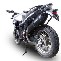 Exhaust compatible with Bmw F700GS 2011-2015, Furore Nero, Slip-on exhaust including removable db killer and link pipe, EPA-compliant 