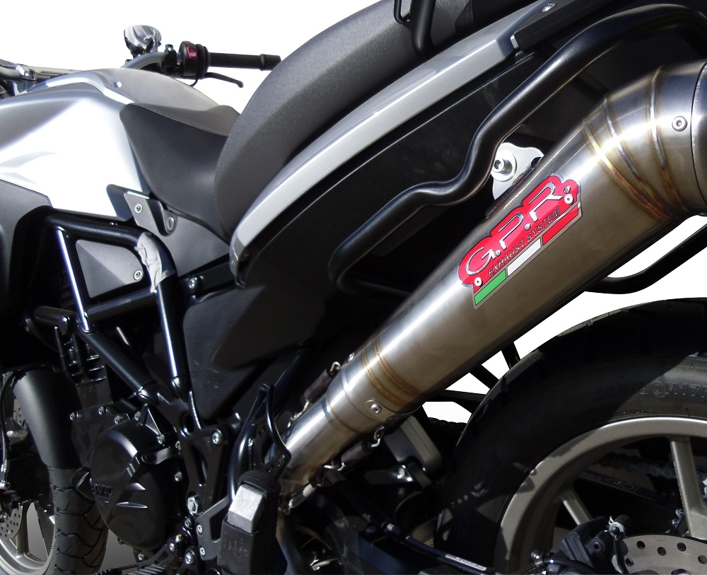 Exhaust compatible with Bmw F700GS 2011-2015, Powercone Evo, Slip-on exhaust including removable db killer and link pipe 